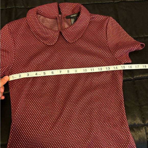 Forever 21 Red Peter Pan Collar Short Sleeve Shift Dress Size Small - Picture 6 of 7